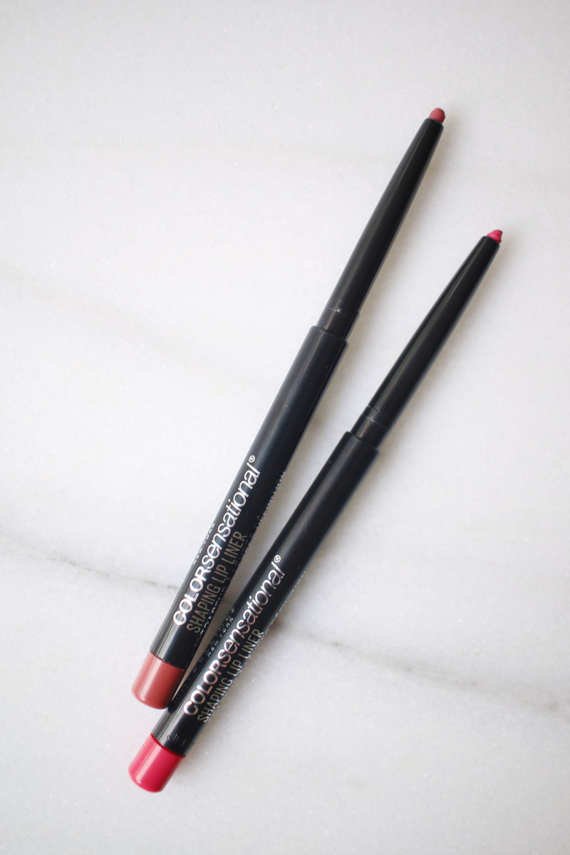 Maybelline Color Sensational Shaping Lip Liners in Magnetic Mauve and Pink Coral.